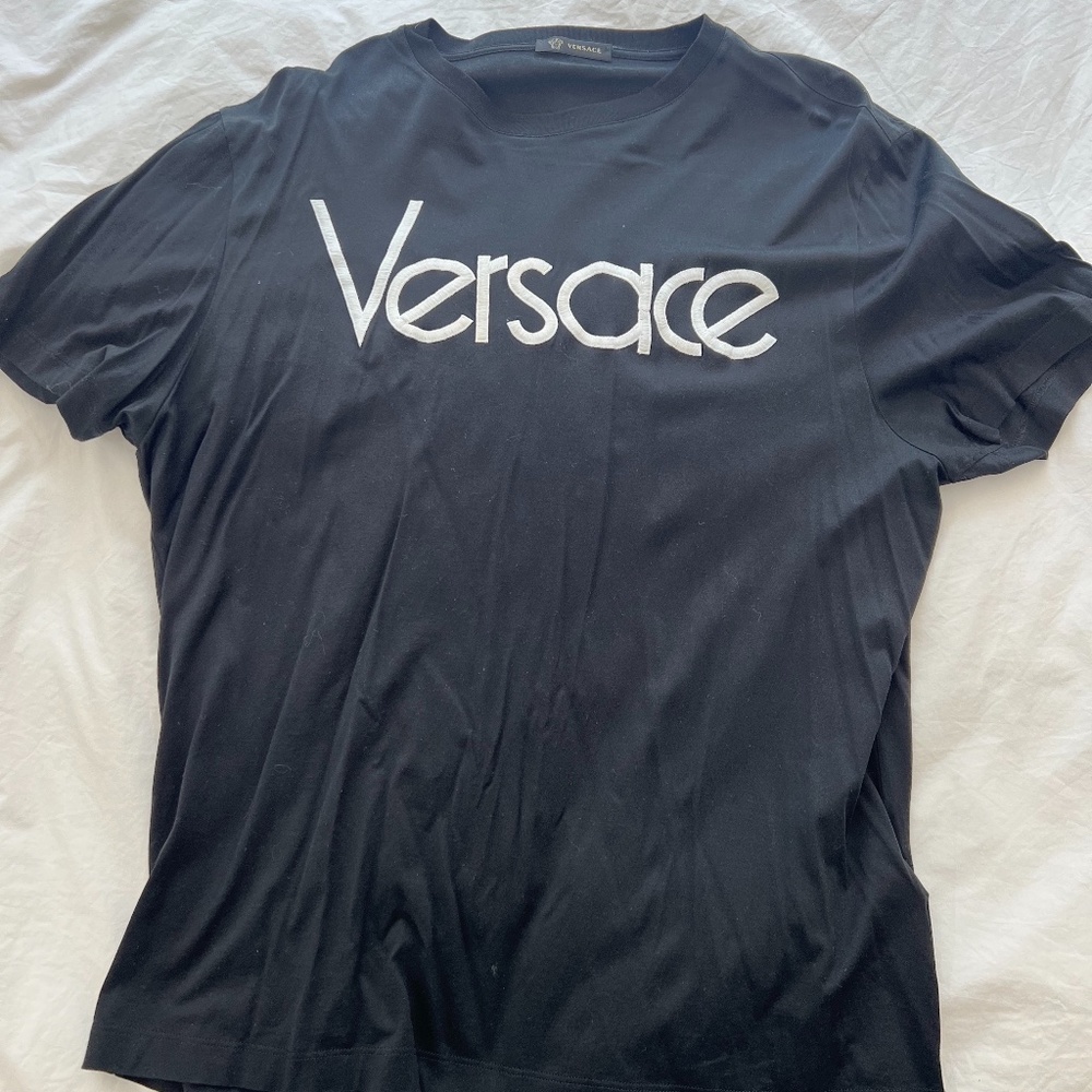 Black Versace Logo T Shirt